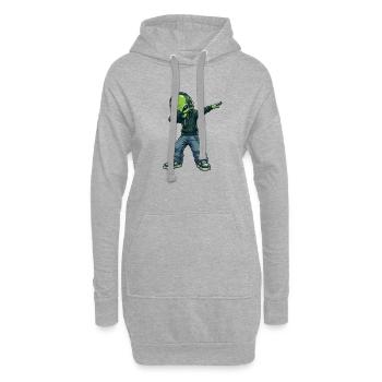 Extraterrestre en dab – Motif de dessin animé de science-fiction drôle - Sweat-shirt à capuche long Femme - gris chiné - Devant