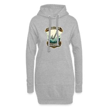Ich angle nicht ich sammle Geschichten - Hoodie-Kleid - Grau meliert - Vorne