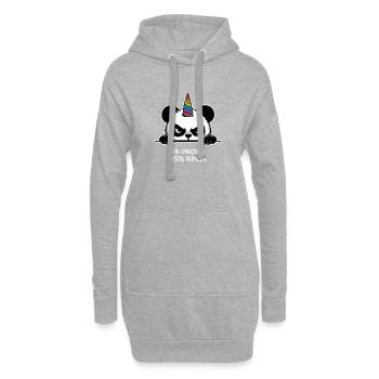 Panda Einhorn Ninja Spruch - Hoodie-Kleid - Grau meliert - Vorne