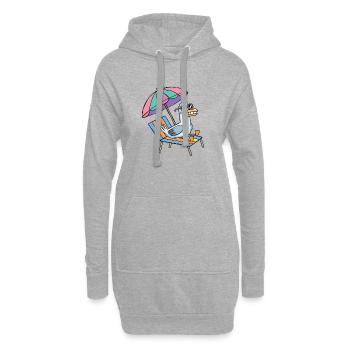 Möwe macht Urlaub - Hoodie-Kleid - Grau meliert - Vorne