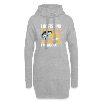 Aller pêcher parce que j’aime ça - Sweat-shirt à capuche long Femme - gris chiné - Devant