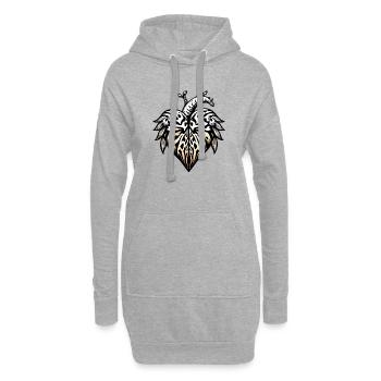 Tribal Tattoo Herz - Wild, Stark & Geheimnisvoll - Hoodie-Kleid - Grau meliert - Vorne