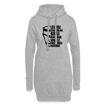 Gwoka Guadeloupe Geschenk – Gwoka Gwada T-Shirt - Hoodie-Kleid - Grau meliert - Vorne