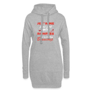 Humor: Valentinstag: Mann, Frau, Paar schnarcht - Hoodie-Kleid - Grau meliert - Vorne
