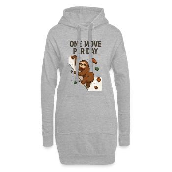 Faultier Bouldern: One Move Per Day Design - Hoodie-Kleid - Grau meliert - Vorne