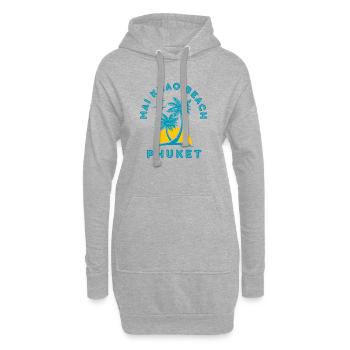 Coucher de soleil de palmier sur la plage de Phuket Mai Khao - Sweat-shirt à capuche long Femme - gris chiné - Devant