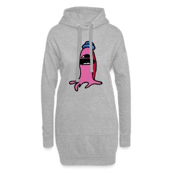 Alien Bjoern aus der Alienfamilie - Hoodie-Kleid - Grau meliert - Vorne