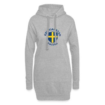 Bouclier Kristianstad avec Croix d’or - Sweat-shirt à capuche long Femme - gris chiné - Devant