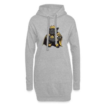 Schwein Bier König Wildschwein - Hoodie-Kleid - Grau meliert - Vorne
