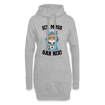 Je n'ai rien à faire, les chats - Sweat-shirt à capuche long Femme - gris chiné - Devant