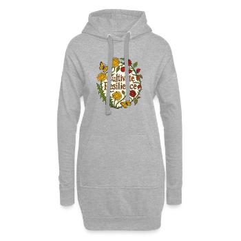 Pflege der Widerstandsfähigkeit Floral - Hoodie-Kleid - Grau meliert - Vorne