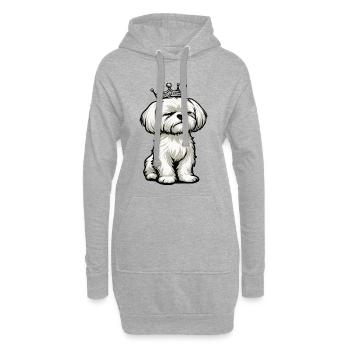 Malteser Propriétaire Maltese Lovers - Sweat-shirt à capuche long Femme - gris chiné - Devant