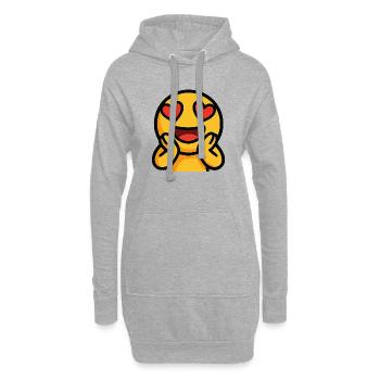 Cœur émoticône Yeux brillants - Sweat-shirt à capuche long Femme - gris chiné - Devant