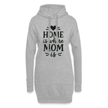 Zuhause ist wo Mama ist – Geschenk Muttertag - Hoodie-Kleid - Grau meliert - Vorne