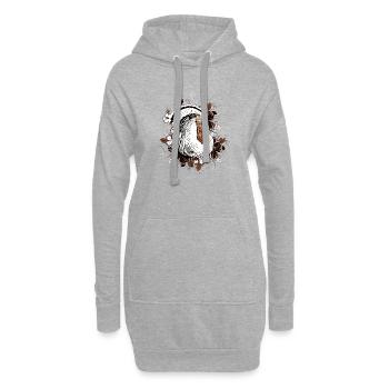 Truthahn - Pute - Erntedankfest - Hoodie-Kleid - Grau meliert - Vorne