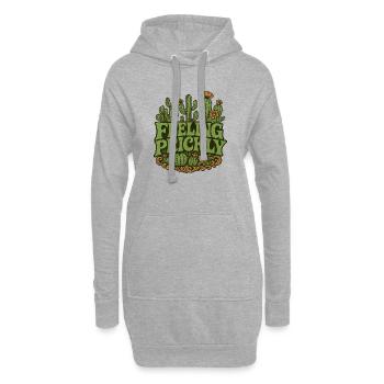 Fierté des cactus : se sentir piquant - Sweat-shirt à capuche long Femme - gris chiné - Devant