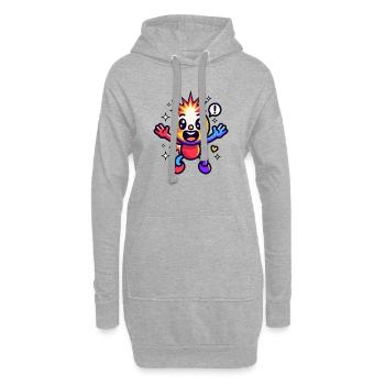 Buntes Sternpuppen-Kuscheltier - Hoodie-Kleid - Grau meliert - Vorne
