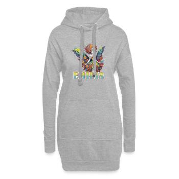 Emilia - Mädchenname - Fee  - Hoodie-Kleid - Grau meliert - Vorne