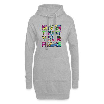 Never Fears B - Sweat-shirt à capuche long Femme - gris chiné - Devant
