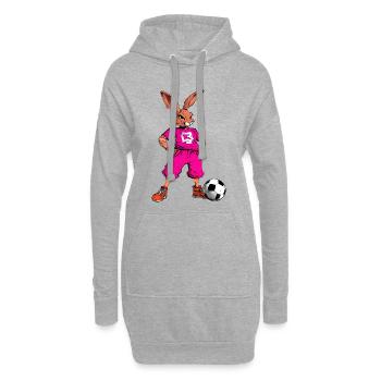 Bunny Football Rose - Sweat-shirt à capuche long Femme - gris chiné - Devant