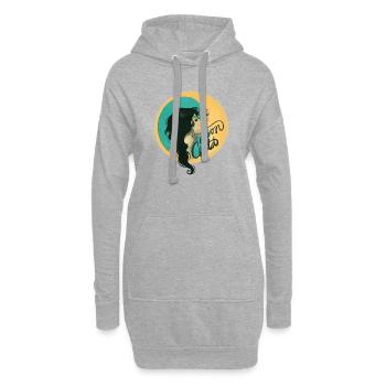 Mondbeschienene Umarmung - Hoodie-Kleid - Grau meliert - Vorne