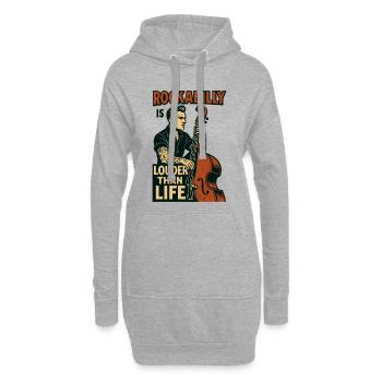 Rockabilly Kontrabass: 50s Musiker & Tattoo Art - Hoodie-Kleid - Grau meliert - Vorne