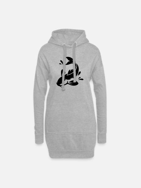 Koi - Hoodie-Kleid - Grau meliert