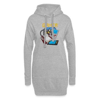 Retro Gamer Devices Mix – Gaming Nostalgie - Hoodie-Kleid - Grau meliert - Vorne