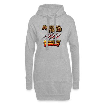 Wütend, aber müde: Tatsächlich hungrig - Hoodie-Kleid - Grau meliert - Vorne