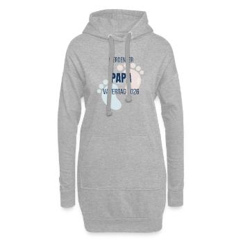 Werdender Papa 2026 Vatertag Ankündigung - Hoodie-Kleid - Grau meliert - Vorne