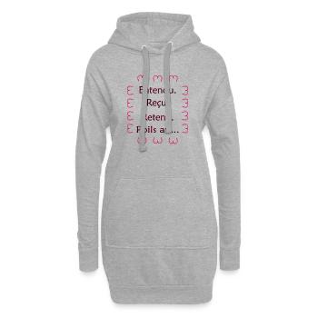 Entendu. Reçu. Retenu. Poils au… Noir Rose - Sweat-shirt à capuche long Femme - gris chiné - Devant