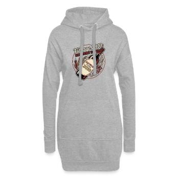 Vintage Rotwein - Hoodie-Kleid - Grau meliert - Vorne