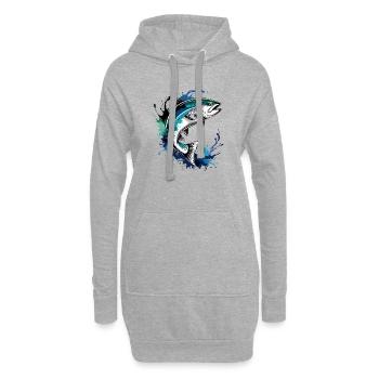 Lachs Sprung - Hoodie-Kleid - Grau meliert - Vorne