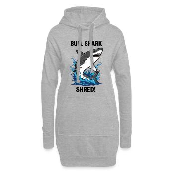 Requin Bouledogue Shred Shark Mer Bull - Sweat-shirt à capuche long Femme - gris chiné - Devant
