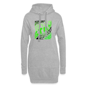 Typographie néon de DREAM BIG - Sweat-shirt à capuche long Femme - gris chiné - Devant