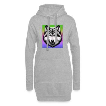 Loup - Sweat-shirt à capuche long Femme - gris chiné - Devant