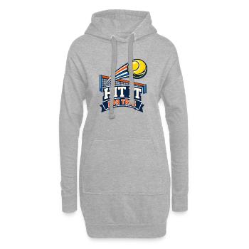 Hit It Por Tres Tennis Logo - Hoodie-Kleid - Grau meliert - Vorne