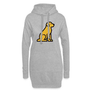 Sitzender Hund Golden Retriever Hundeschule - Hoodie-Kleid - Grau meliert - Vorne