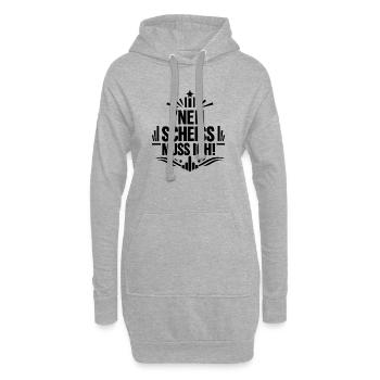 Nen Scheiss Muss Ich Mittelfinger Statement - Hoodie-Kleid - Grau meliert - Vorne