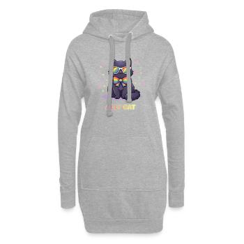 Pride-Monat LGBTQ – Ally Cat - Hoodie-Kleid - Grau meliert - Vorne