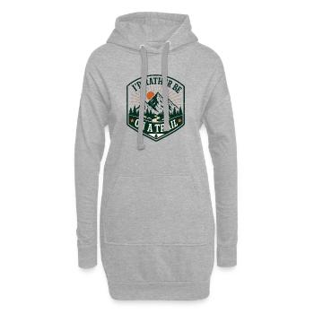 Ich wäre lieber auf einem Pfad - Hoodie-Kleid - Grau meliert - Vorne