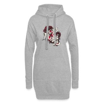 Kampfkunst Drache Tiger - Hoodie-Kleid - Grau meliert - Vorne
