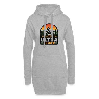 Ultra Runner Vintage Mountain Sunset - Hoodie-Kleid - Grau meliert - Vorne