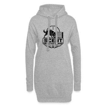 Détection d’odeurs – Travail sur mur de briques - Sweat-shirt à capuche long Femme - gris chiné - Devant
