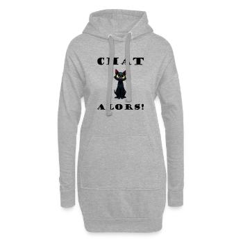 Chat Alors ! Chat vecteur humoristique design  - Sweat-shirt à capuche long Femme - gris chiné - Devant