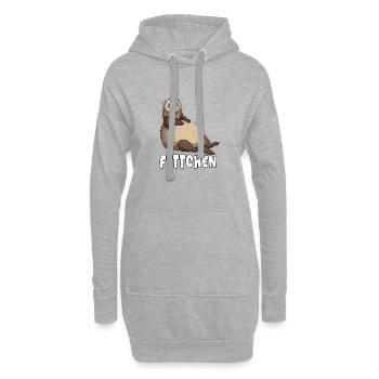 Lustiges Frettchen Outfit Dick, Fett & Übergewicht - Hoodie-Kleid - Grau meliert - Vorne