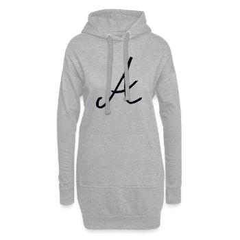 Un monogramme de calligraphie - Sweat-shirt à capuche long Femme - gris chiné - Devant