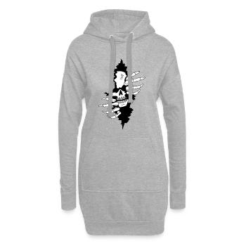 La déchirure - Sweat-shirt à capuche long Femme - gris chiné - Devant