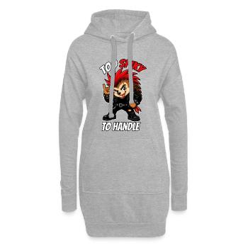 Zu stachelig, um mit Punk-Igel umzugehen, - Hoodie-Kleid - Grau meliert - Vorne