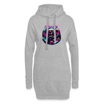 Neon Rush Neon-Ninja Roboter - Hoodie-Kleid - Grau meliert - Vorne